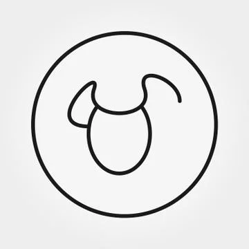 Baby bib. Universal Icon. Vector. Editable Thin line. Stock Illustration