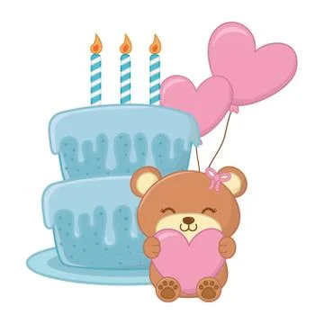 Baby birthday party elements vector illustration Illustrazione stock