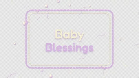 Baby blessings design with animated elements in soft colors and patter Stock Footage 344644237