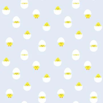 Baby Blue Easter Egg Seamless Pattern Background 스톡 일러스트