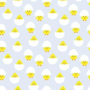 Baby Blue Easter Egg Seamless Pattern Background 스톡 일러스트