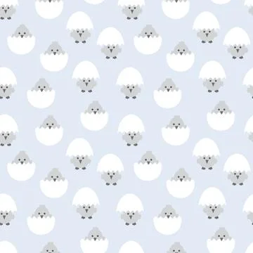Baby Blue Easter Egg Seamless Pattern Background 스톡 일러스트