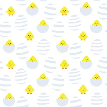 Baby Blue Easter Egg Seamless Pattern Background Stock Illustration
