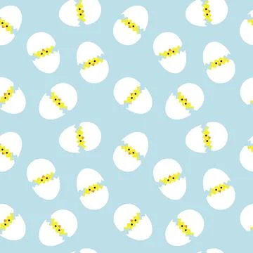 Baby Blue Easter Egg Seamless Pattern Background Stock Illustration
