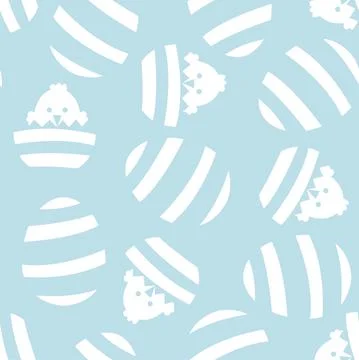 Baby Blue Easter Egg Seamless Pattern Background Stock Illustration
