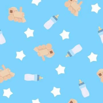 Baby Blue Seamless Pattern Illustrazione stock
