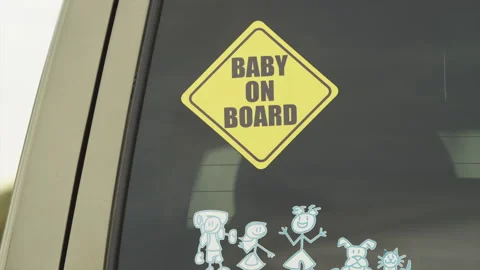 Baby on board Stock Footage 145850549
