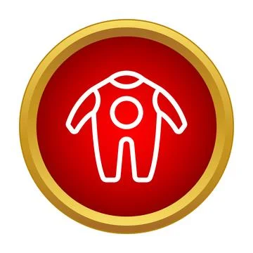 Baby bodysuit icon on red button design Stock Illustration