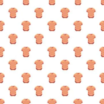 Baby bodysuit pattern with red dots 스톡 일러스트