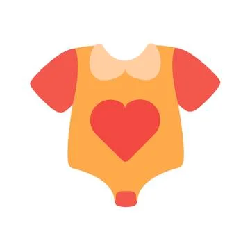 Baby bodysuit on white background. Vector illustration in trendy flat style. EPS Stock Illustration