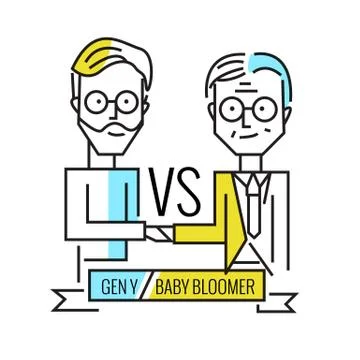 Baby boomers VS generation y. Free Stock Illustration