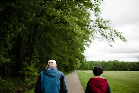 Baby Boomers Walking Together in Ohio Stock Photos