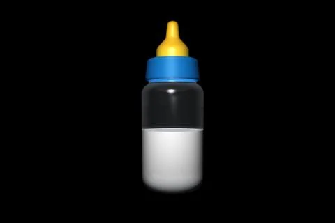 Baby bottle in 3d Stock Illustration
