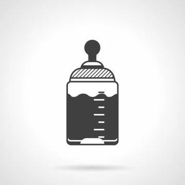 Baby bottle black vector icon Illustrazione stock