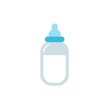 Baby bottle flat icon, vector color illustration Stock Illustration