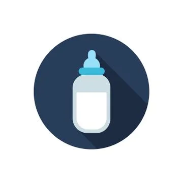 Baby bottle flat icon, vector color illustration Stock Illustration