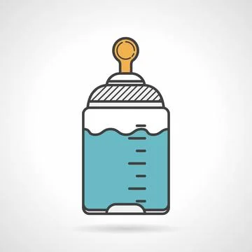 Baby bottle flat vector icon Flat color vector icon with black contour for... 写真素材