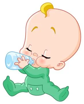 Baby with bottle Stock Illustration