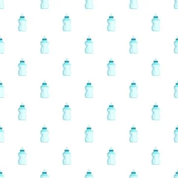 Baby bottle pattern creating seamless nursery background 스톡 일러스트