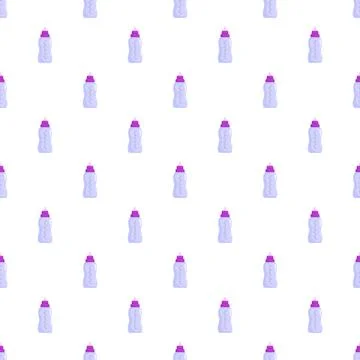 Baby bottle purple seamless pattern background for newborn care Stock Illustration