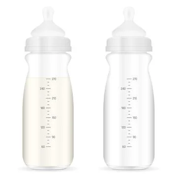 Baby bottle set Stock Illustration