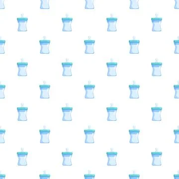 Baby bottles pattern representing infant feeding childhood Stock Illustration