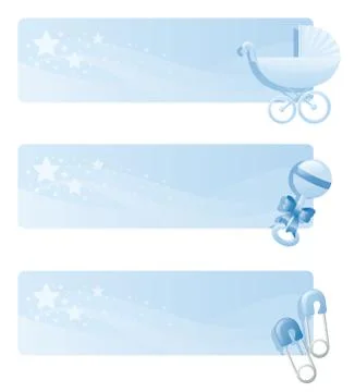 Baby boy banners Stock Illustration