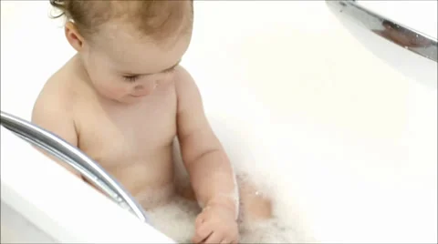 Baby Boy Bathtime Video stock 36155342