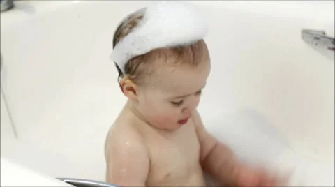 Baby Boy Bathtime Video stock 36155343