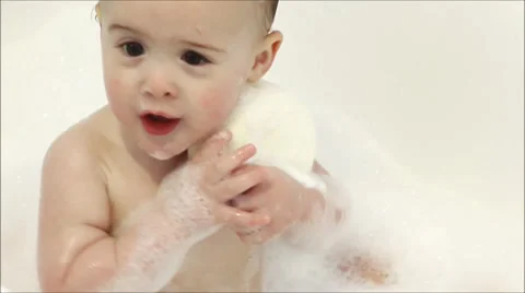 Baby Boy Bathtime Video stock 36155346