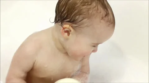 Baby Boy Bathtime Video stock 36155348