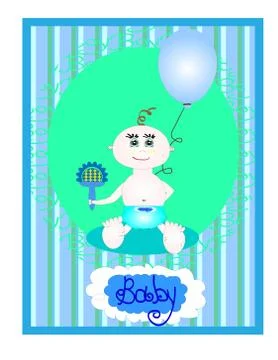 Baby boy card, vector Stock Illustration