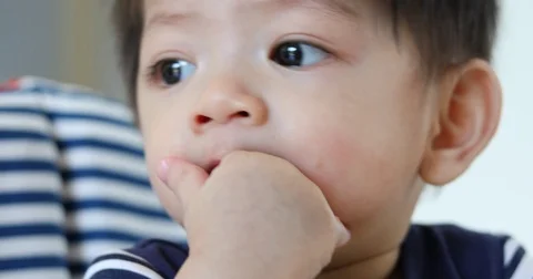 Baby boy, close up face Stock Footage 81782765