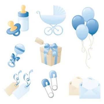 Baby boy collection Stock Illustration