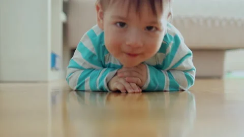 Baby boy crawling Stock Footage 236549309