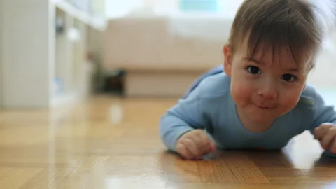 Baby boy crawling Stock Footage 236549402