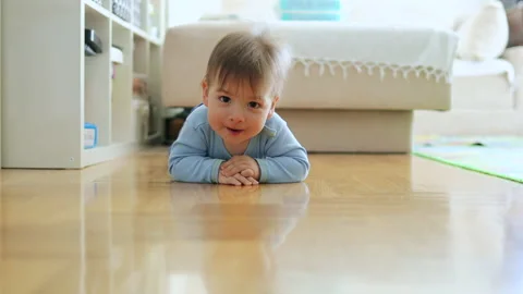 Baby boy crawling Stock Footage 236549578