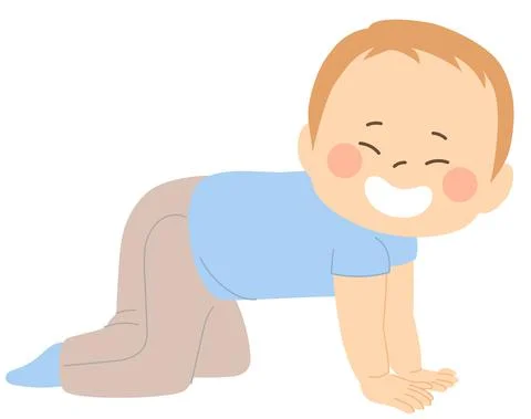 Baby Boy Crawling Stock Illustration