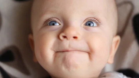 Baby boy face close up Stock Footage 106194291