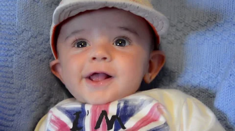 Baby boy in hat Stock Footage 28495731