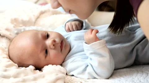 Baby boy with mummy - close up.FULL HD Stock Footage 40609571