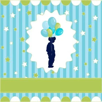 Baby boy photo frame, pattern Stock Illustration