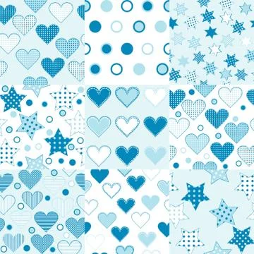 Baby boy seamless background patterns Stock Illustration
