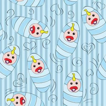 Baby boy seamless pattern Stock Illustration