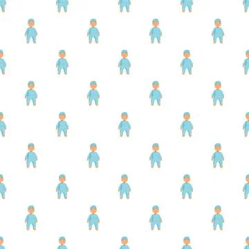Baby boy seamless pattern for nursery wallpaper background Stock Illustration