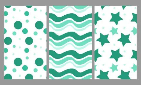 Baby boy seamless patterns set Stock Illustration