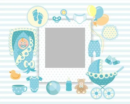 Baby Boy Set Stock Illustration