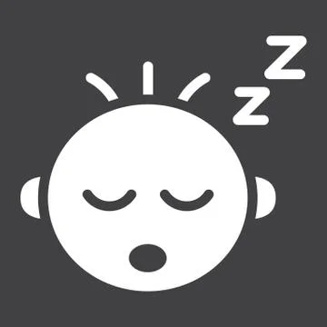 Baby boy sleep solid icon, child and infant イラスト素材