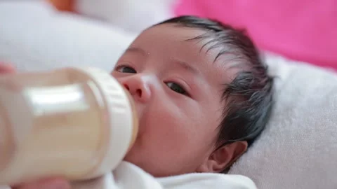 The baby boy sleeping on the bed Stock Footage 327848227