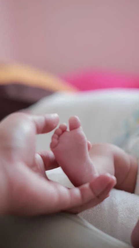 The baby boy sleeping on the bed Stock Footage 327848325